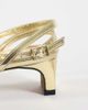 River Island River Island buckle trim low block heeled sandals in gold - 3