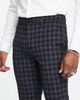 River Island River Island buffalo check smart pants in navy - 3