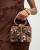River Island River Island cage bag with floral detail in dark brown - 1