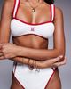 River Island River Island cami tipped textured bikini set in white - 2