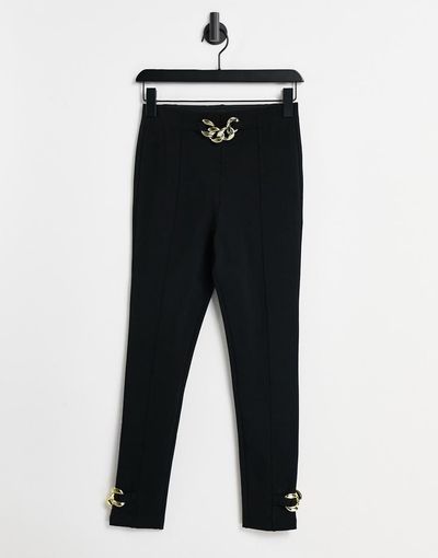 River Island River Island chain front leggings in black