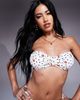 River Island River Island cherry print crinkle bandeau bikini top in white - 2