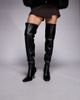 River Island River Island chisel toe thigh high boots in black - 1