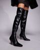 River Island River Island chisel toe thigh high boots in black - 3