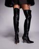 River Island River Island chisel toe thigh high boots in black - 4