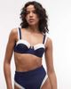 River Island River Island color block balconette bikini top in navy - 1