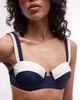 River Island River Island color block balconette bikini top in navy - 2
