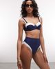 River Island River Island color block balconette bikini top in navy - 3