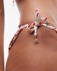 River Island River Island coral print bikini bottoms in cream-White - 3