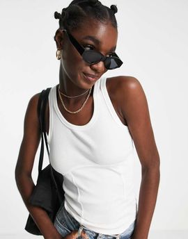 River Island River Island corset detail tank top in white