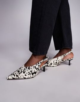 River Island River Island cow print slingback pumps in dark brown