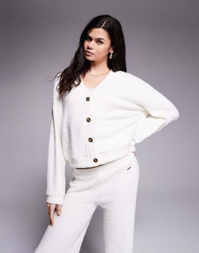 River Island River Island cozy cardigan in cream - part of a set-Neutral