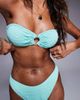 River Island River Island crinkle bandeau bikini top in turquoise-Blue - 3