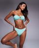 River Island River Island crinkle bandeau bikini top in turquoise-Blue - 4