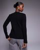 River Island River Island curved hem detail cardigan in black - 3