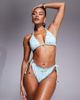 River Island River Island delicate floral bikini briefs in blue - 1
