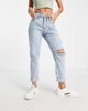 River Island River Island distressed mom jeans in light blue - 1