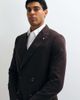 River Island River Island double breasted linen blend suit jacket in brown - 3