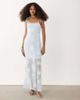 River Island River Island embroidered shell maxi dress in light blue - 1