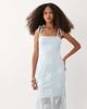 River Island River Island embroidered shell maxi dress in light blue - 3