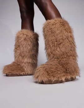 River Island River Island faux fur boots in light brown