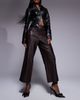 River Island River Island faux leather crop pants in dark brown - 1