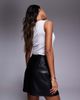 River Island River Island faux leather pocket detail mini skirt in black - 4