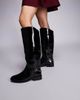 River Island River Island faux leather riding knee high boots in black - 1