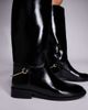 River Island River Island faux leather riding knee high boots in black - 2