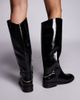 River Island River Island faux leather riding knee high boots in black - 3
