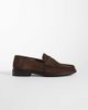 River Island River Island faux suede penny loafers in brown - 1