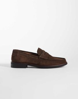 River Island River Island faux suede penny loafers in brown