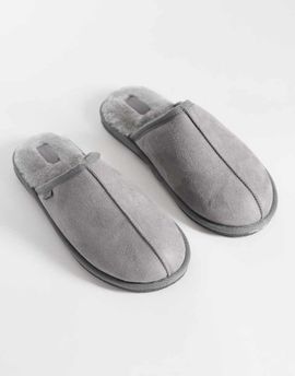 River Island River Island fleece lined mule slippers in gray