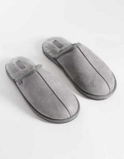 River Island River Island fleece lined mule slippers in gray