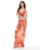 River Island River Island frill floral strappy top in orange - part of a set-pink - 2