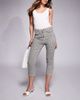 River Island River Island gingham denim capri pants in black - 1