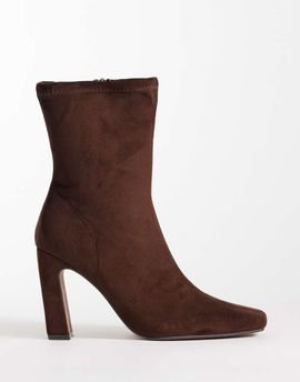 River Island River Island heeled stretch boots in dark brown