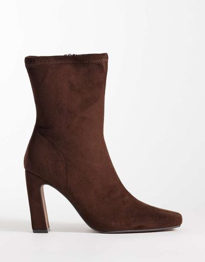 River Island River Island heeled stretch boots in dark brown