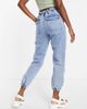 River Island River Island high waist cuffed cargo jean in light blue - 2