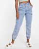 River Island River Island high waist cuffed cargo jean in light blue - 3