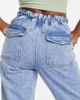 River Island River Island high waist cuffed cargo jean in light blue - 4