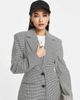 River Island River Island houndstooth check nipped dad blazer in black - part of a set - 3