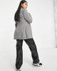 River Island River Island houndstooth check nipped dad blazer in black - part of a set - 4
