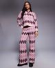 River Island River Island knit argyle print pants in pink - part of a set - 1