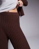 River Island River Island knit wide leg cable knit pants in dark brown - part of a set - 2