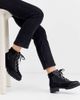 River Island River Island lace up flat hiker boot in black - 1