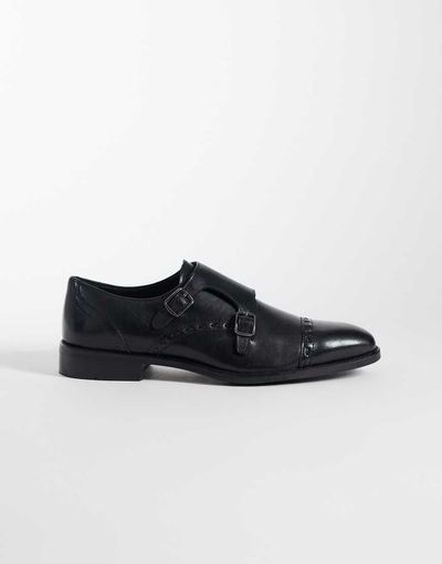 River Island River Island leather monk shoes in black