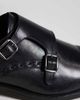 River Island River Island leather monk shoes in black - 2