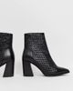 River Island River Island leather woven boots with pointed toe in black - 2