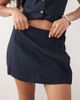 River Island River Island linen blend skort in navy - 3